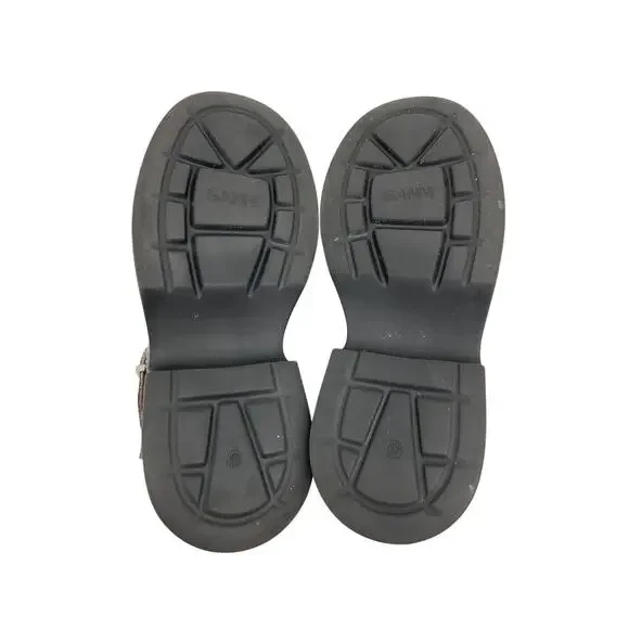 Ganni Sleek Black White Everyday Buckle Mary Jane Shoes Size EU 38 / US 8 - Picture 6 of 6